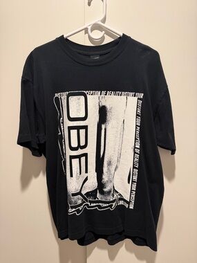 Obey Black Short-Sleeve Graphic Tee with White Print